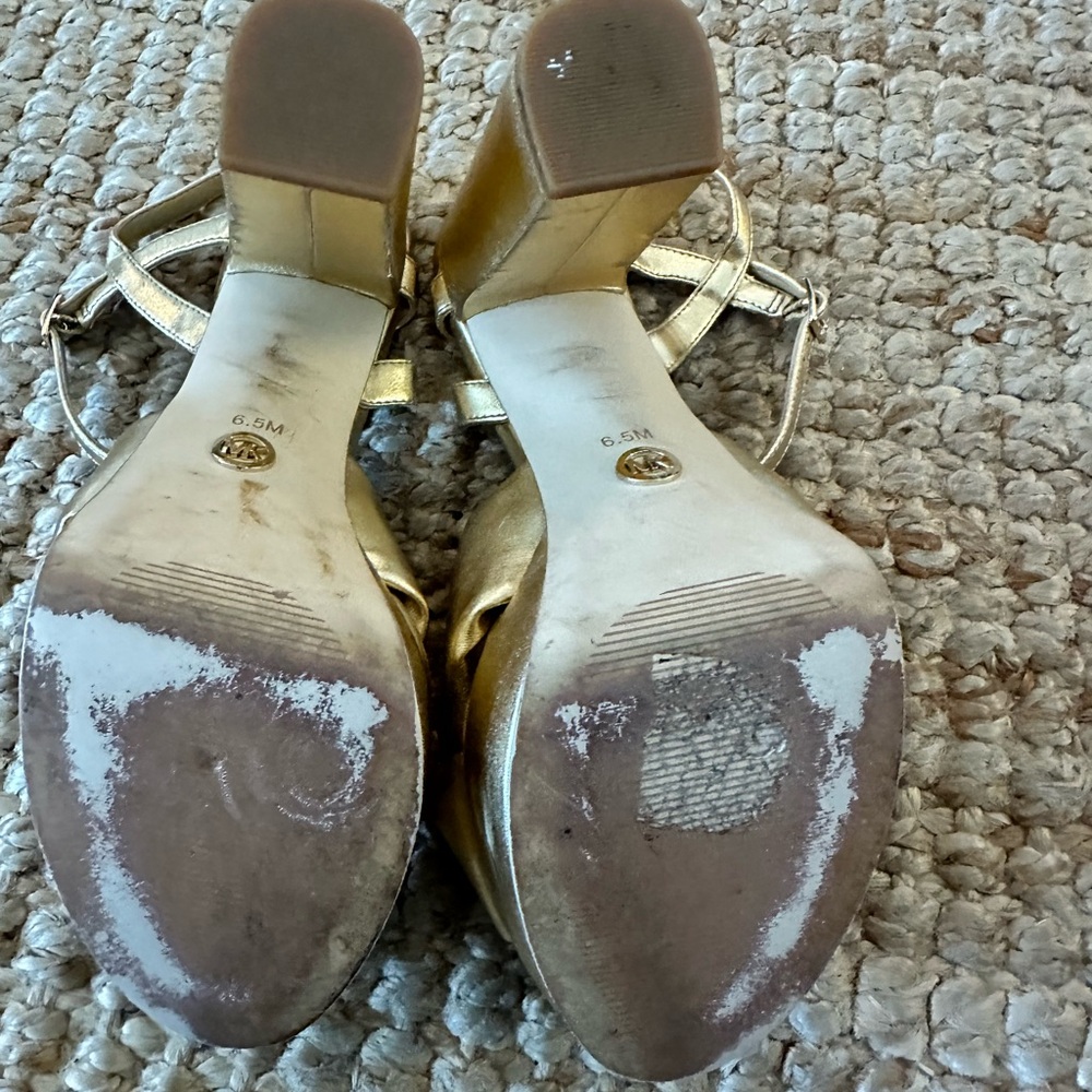 MICHAEL KORS Josie Leather Knot Detail Ankle Strap Platform Sandals SIZE 6.5 - Picture 10 of 14